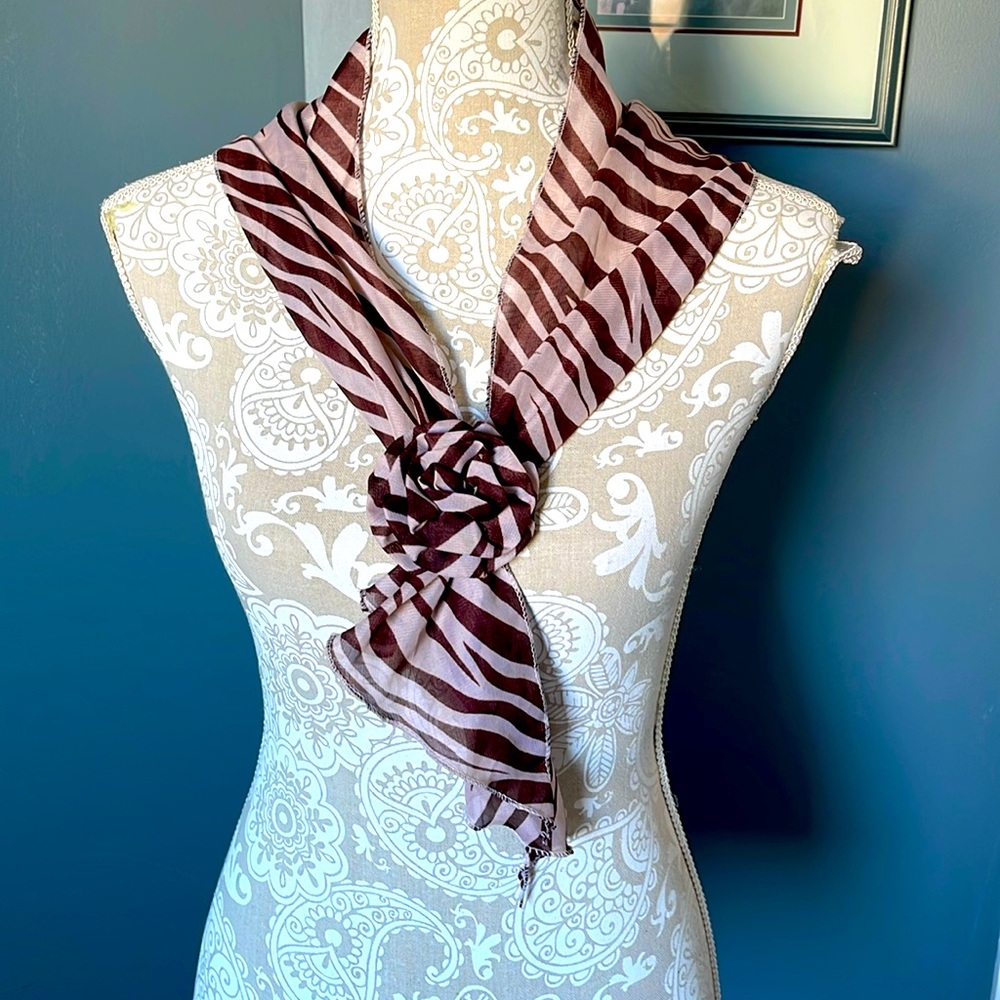Scarf and matching flower clip: